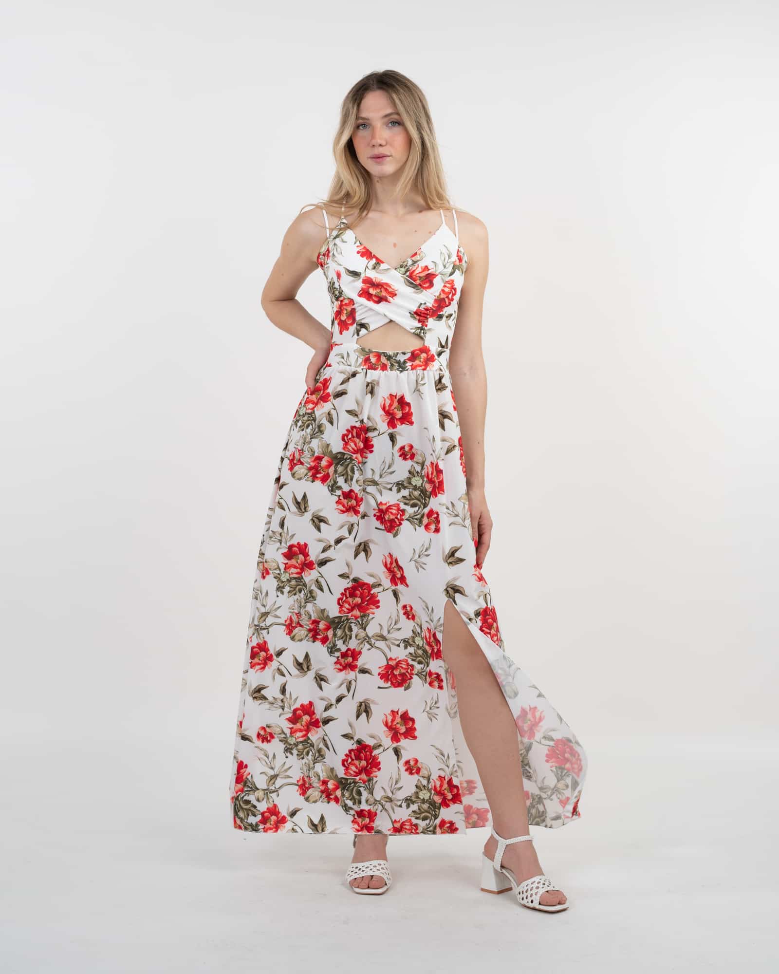 Abito floreale - BIANCO