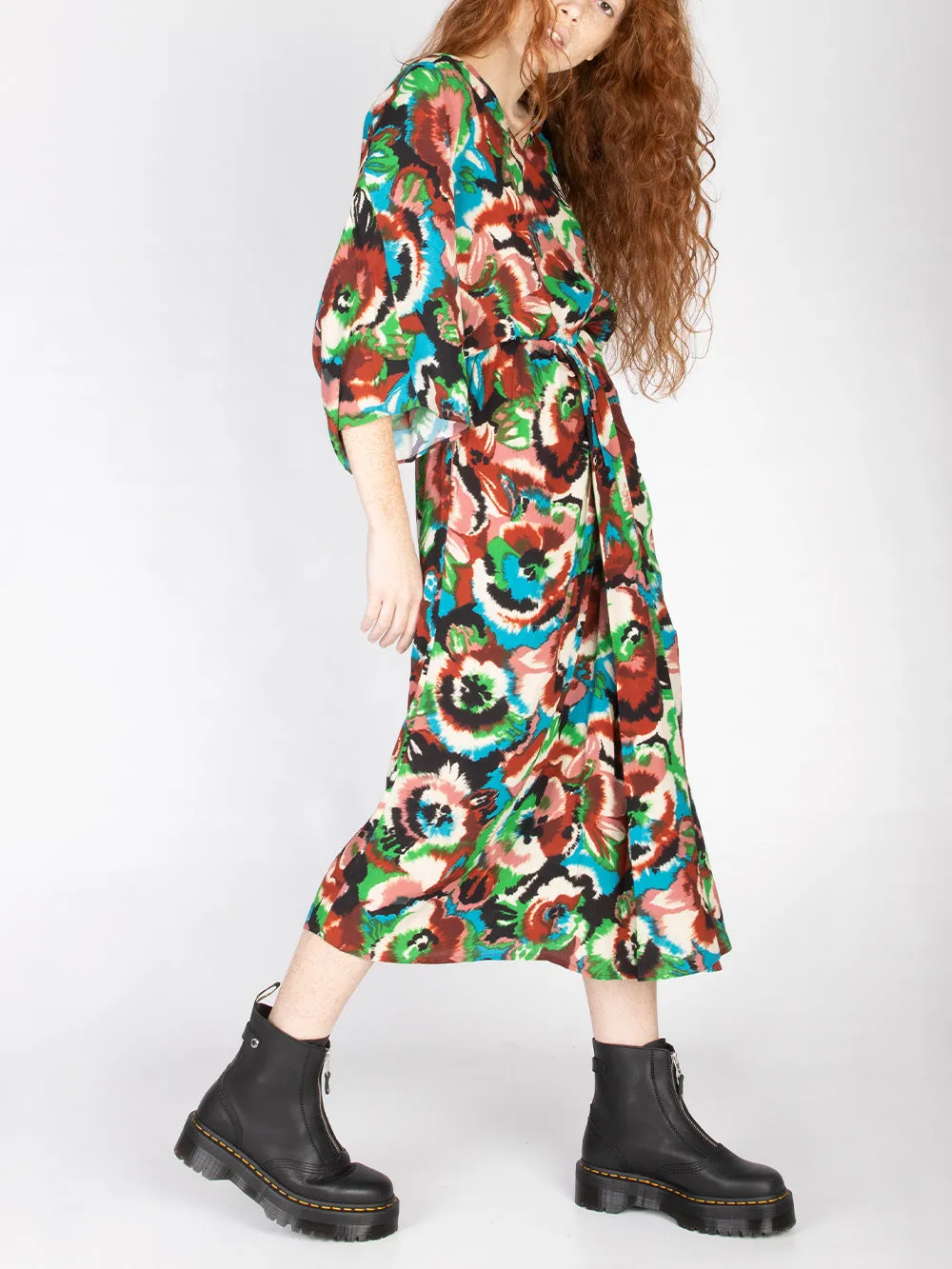 Abito midi con ruches
