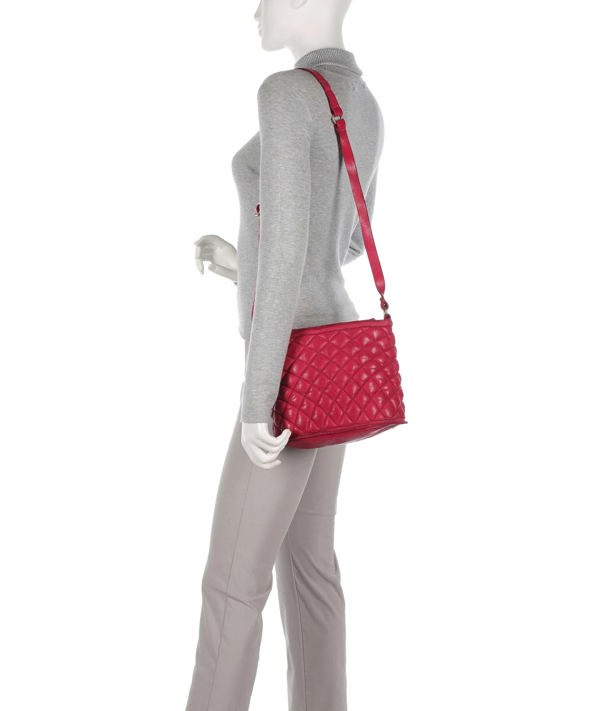  Campomaggi Prestige Borsa a tracolla pelle di vacchetta grana pink  