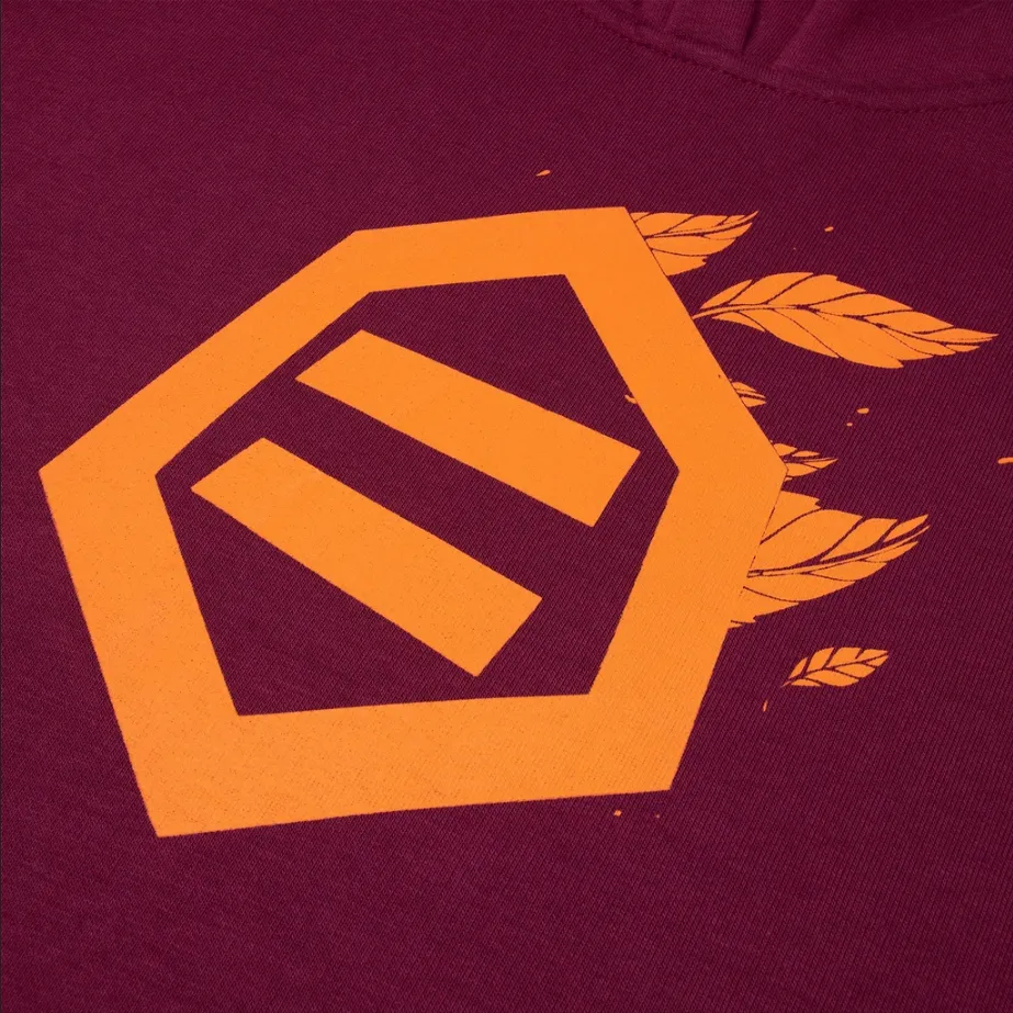 Dolly Noire Hooded Sweatshirt Logo Leaves Hoodie sw034 sa 03 Bordeaux