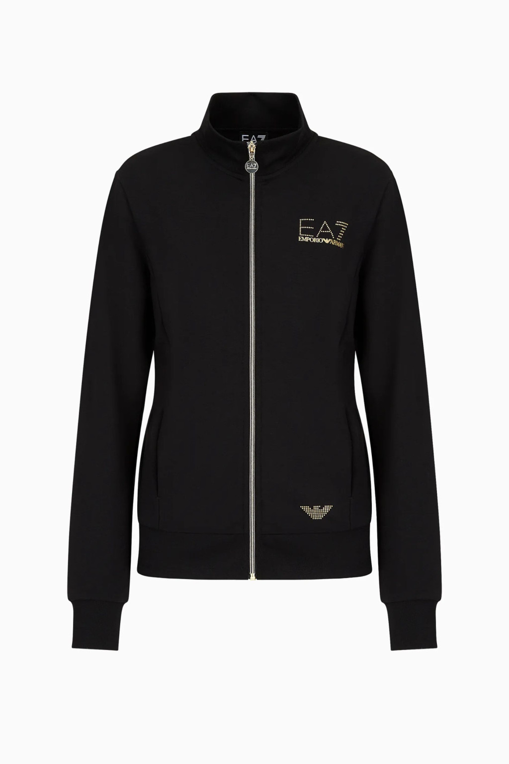 EA7 FELPA CON ZIP NERO/ORO  8NTM43