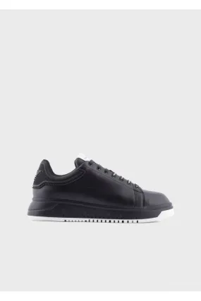   Emporio Armani     Emporio Armani Sneakers in pelle soft con retro in gomma    