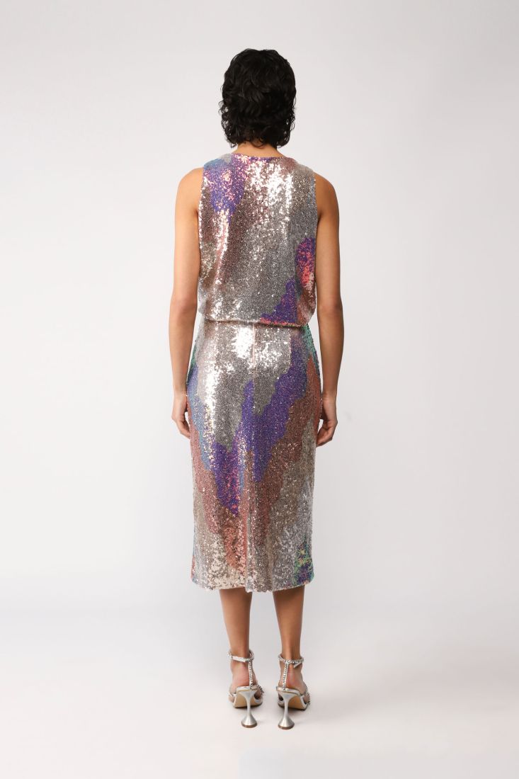 Gonna midi a tubino in paillettes