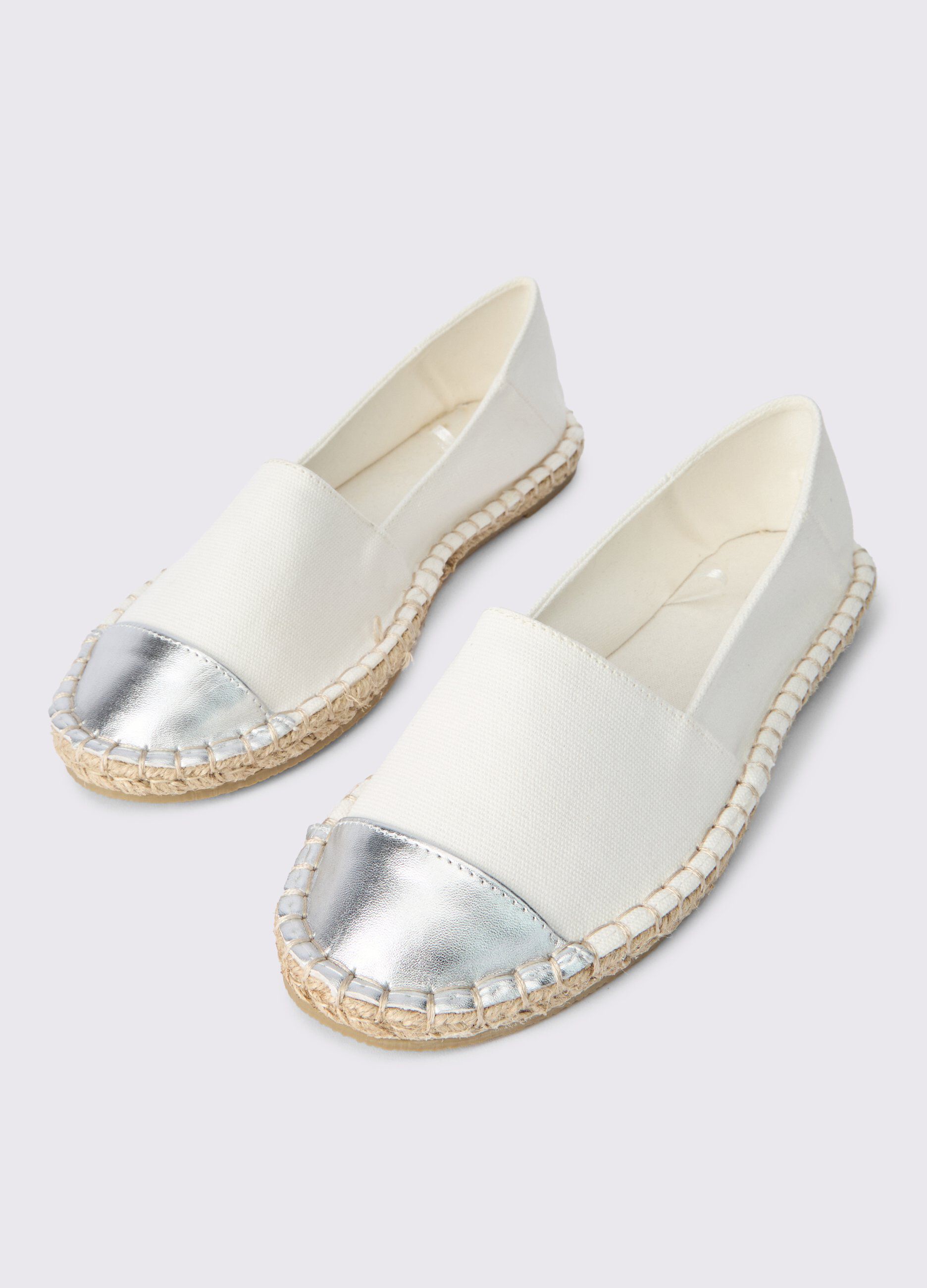 Sandali espadrillas effetto metallizzato donna