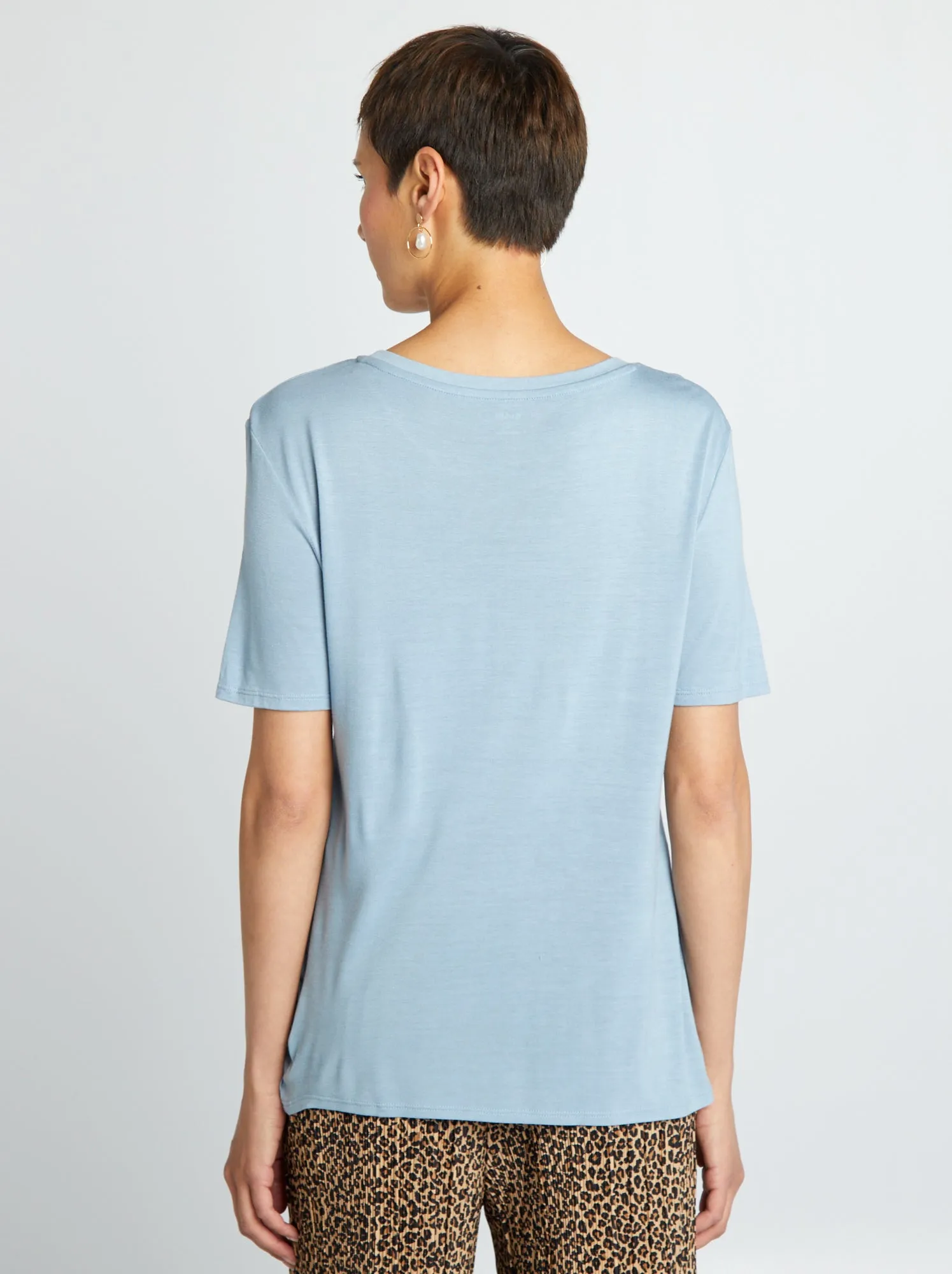 T-shirt basica morbida - BLU